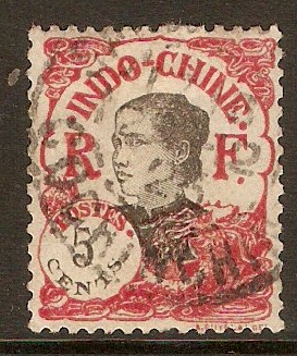 Indo-China 1922 5c Carmine. SG123.